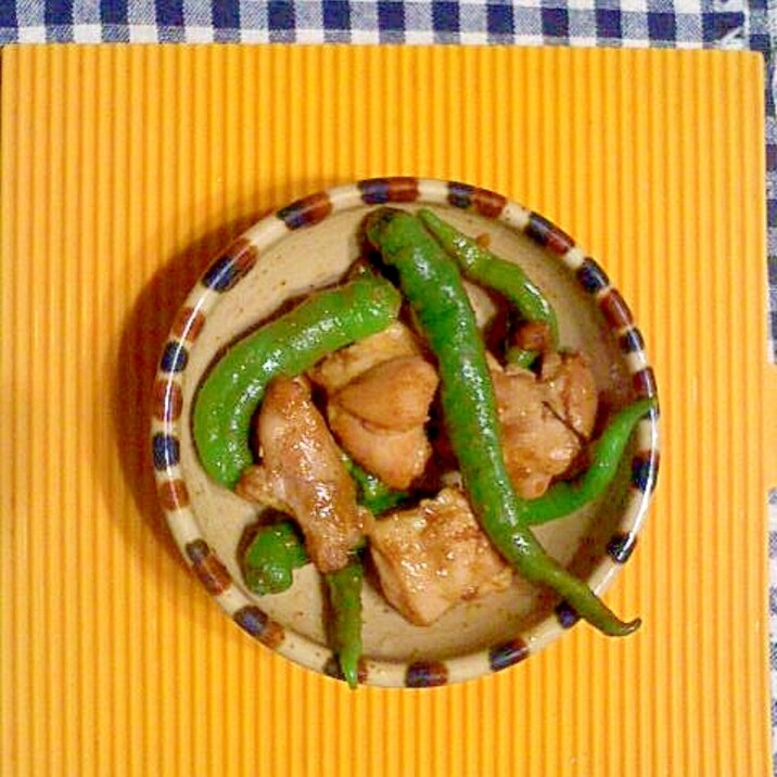 甘長唐辛子と鶏のカレー炒め♪